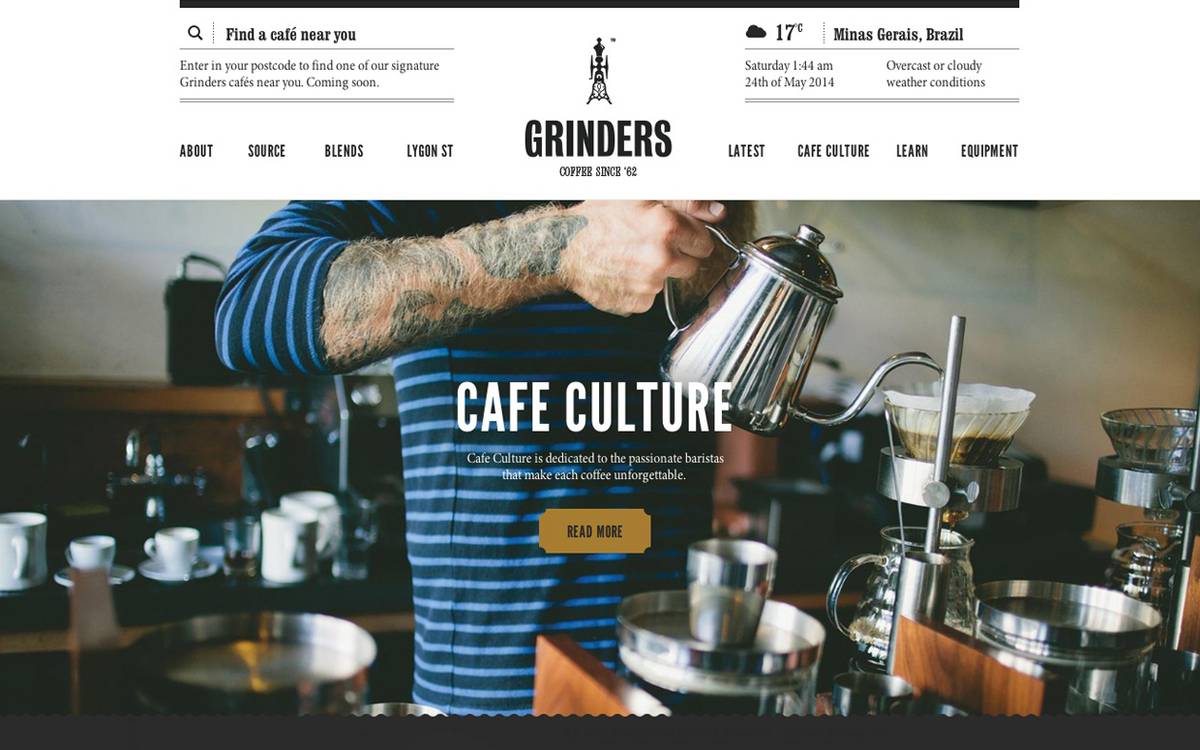 Grinders Coffee House — Httpster
